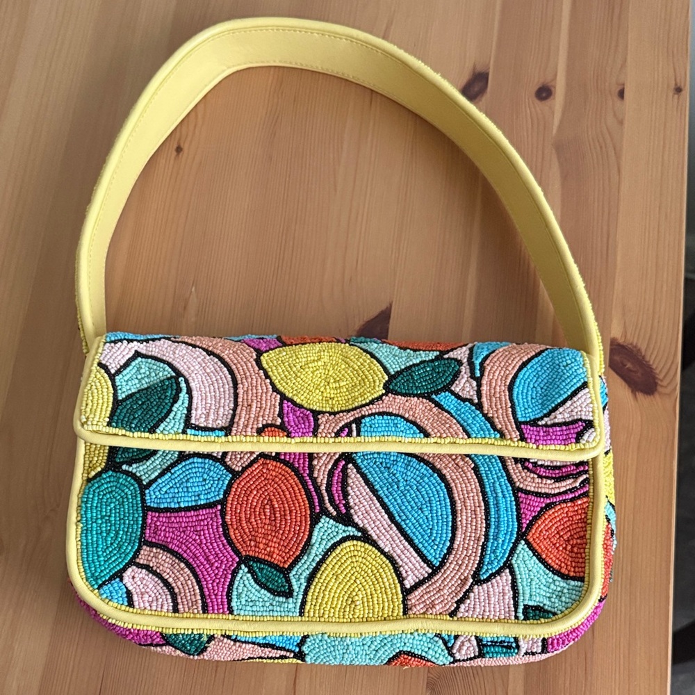 LIKE NEW STAUD Tommy Beaded Bag, Citrus - Picture 4 of 9